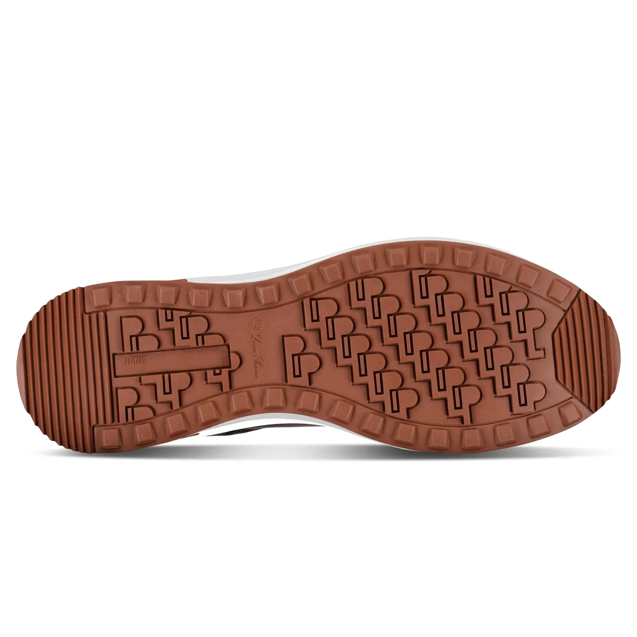 Sole View of Loro Piana Week End Walk Sanguine Pencil Sneaker FAP9780_P0B2